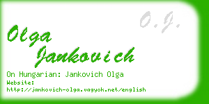 olga jankovich business card